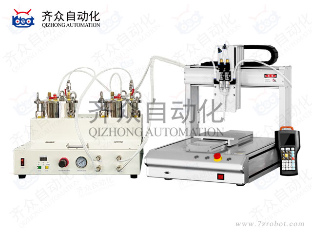 氣動式雙液桶裝膠專用三軸全自動點膠機